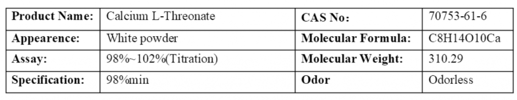 Calcium L-Threonate COA